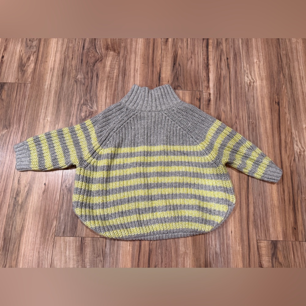 Victoria's Secret Gray and Yellow Striped Turtleneck Sweater